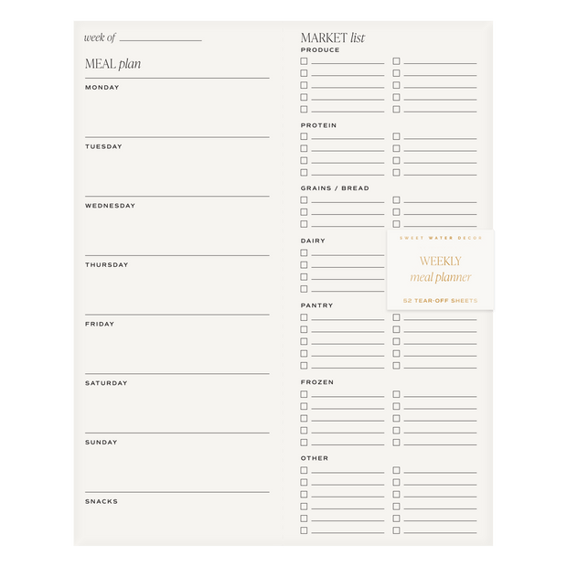 Weekly Meal Planner Notepad