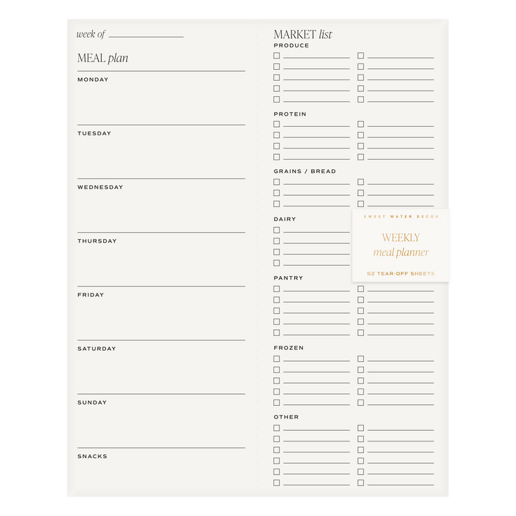 Weekly Meal Planner Notepad