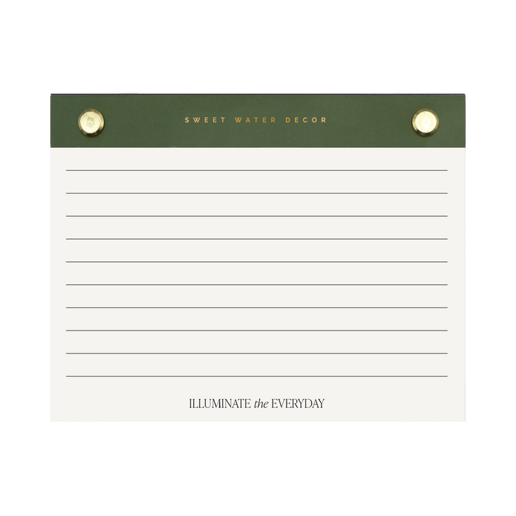 Small Green Gold Rivet Basic Notepad
