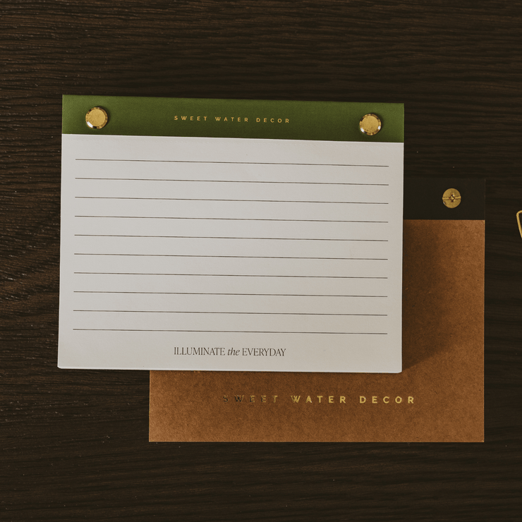Small Green Gold Rivet Basic Notepad