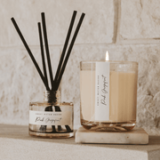 Pink Grapefruit Soy Candle - Tinted Glass Jar - 12 oz