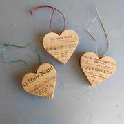 Christmas Carol Heart Ornaments