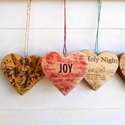Christmas Carol Heart Ornaments