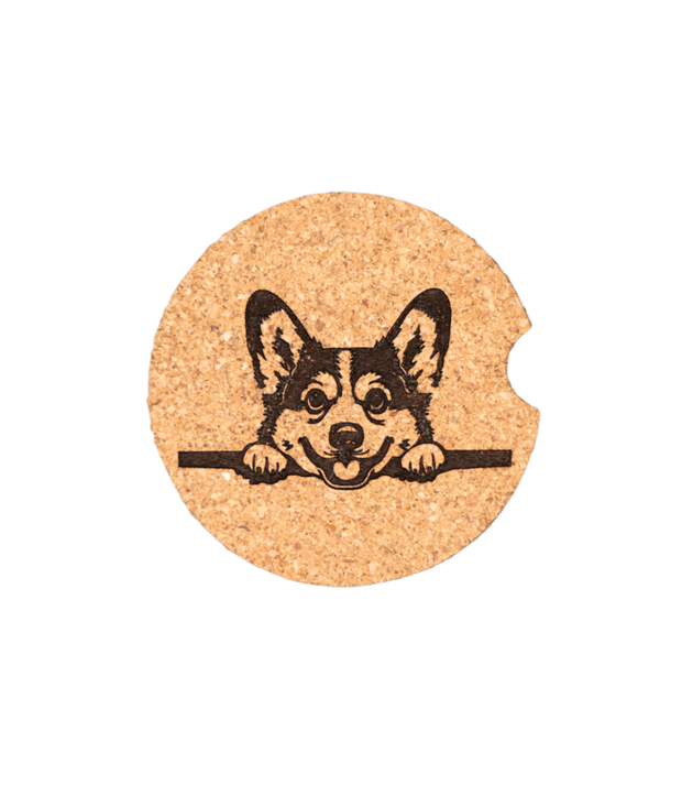 Peeking Corgi Car Coaster