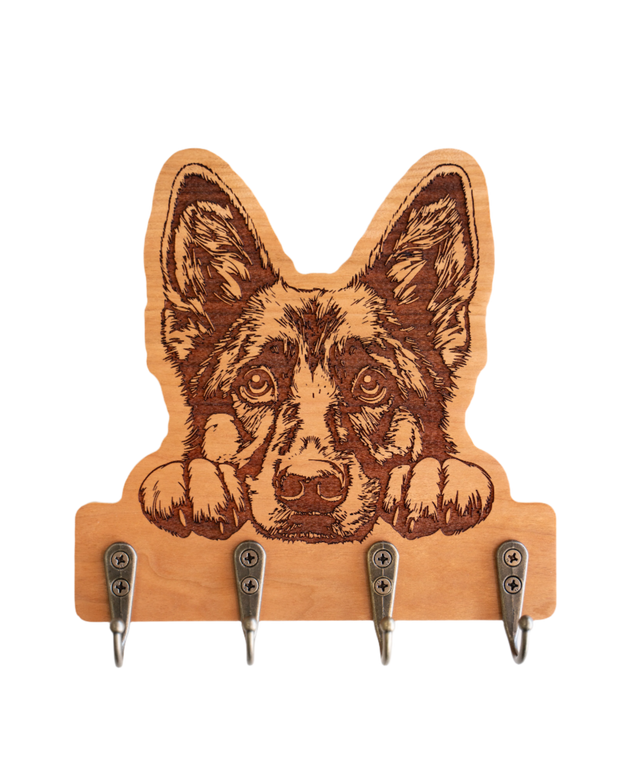 Peeking German Shepherd 02 Wall Hanger