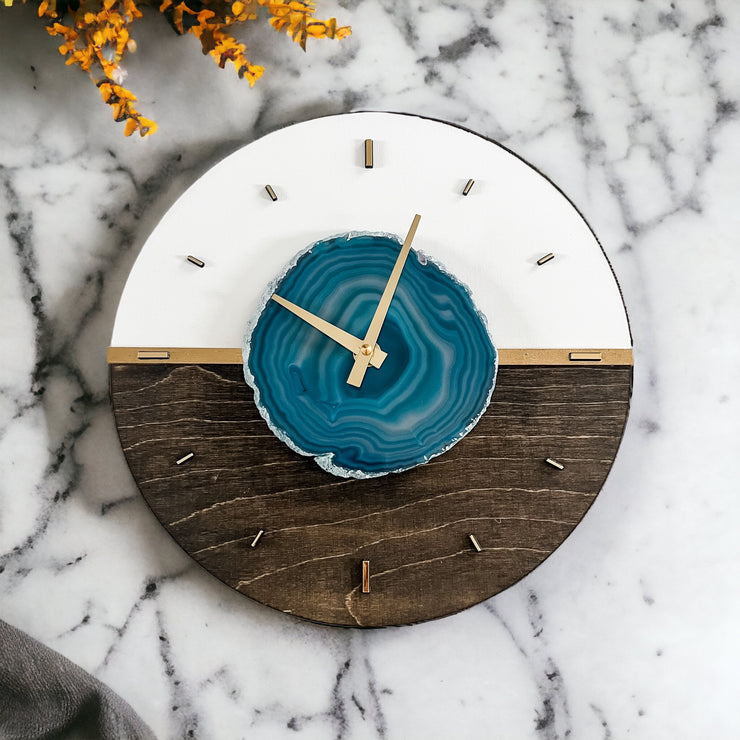 Elijah Wall Clock (12 Inch) | Choose Your Agate - Mod North & Co.