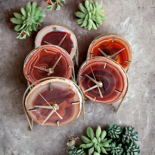 Amber/Orange Agate Clock Collection | Ready to Ship - Mod North & Co.