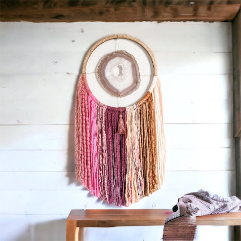 Magenta Ombre Agate Dreamer Wall Hanging | Choose Your Agate - Mod North & Co.
