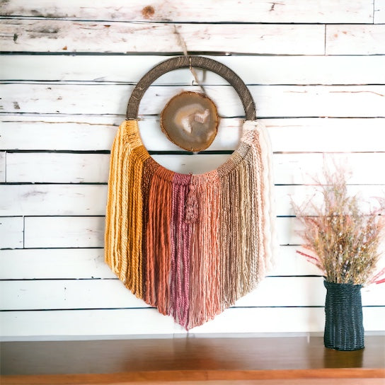 Sunset Ombre Agate Dreamer Wall Hanging | Choose Your Agate - Mod North & Co.