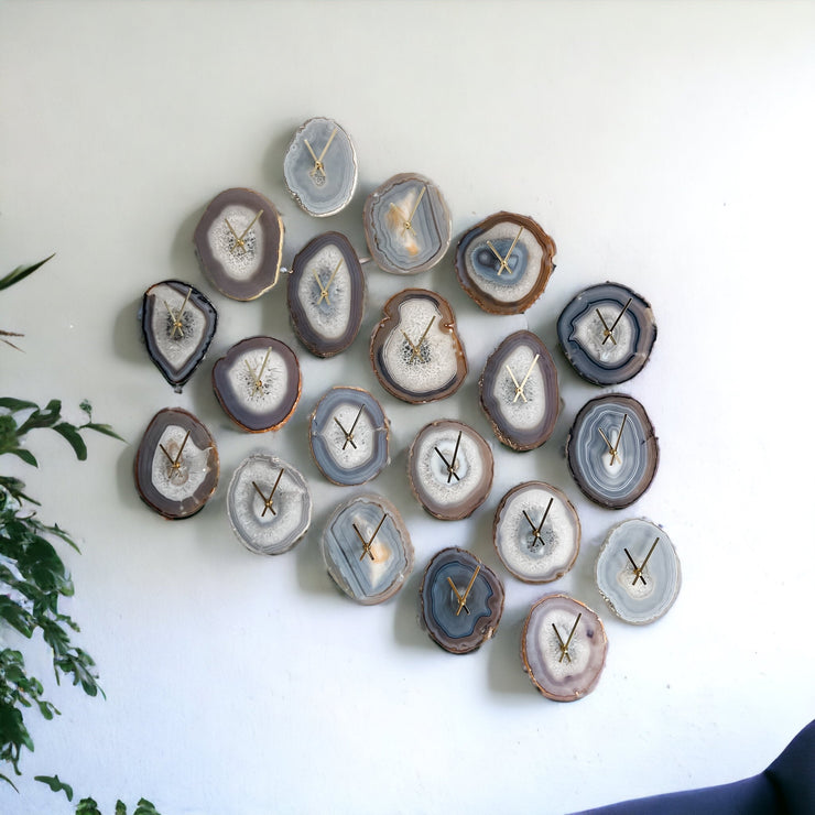 Agate Wall Clock | 8 to 13-Inch - Handcrafted Artisan Timepiece (Choose Slice)