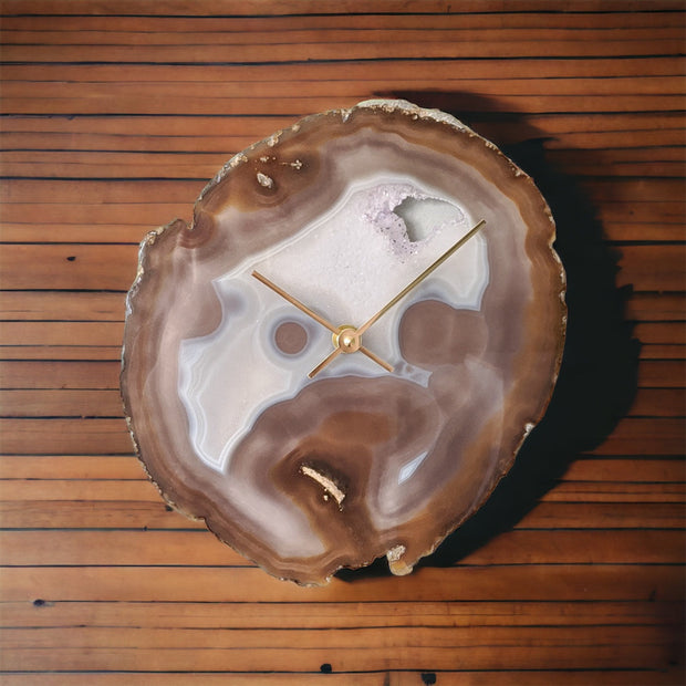 Agate Wall Clock | 8 to 13-Inch - Handcrafted Artisan Timepiece (Choose Slice)