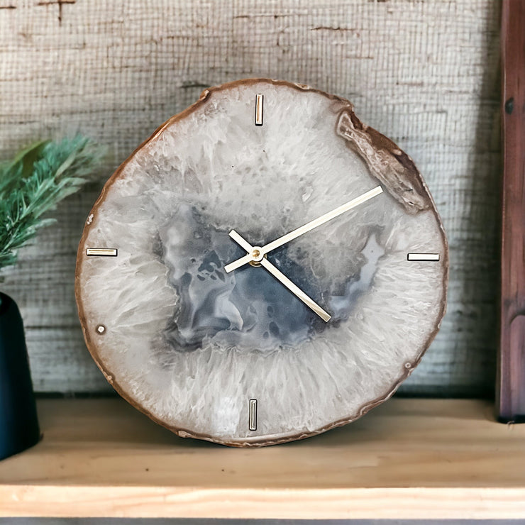 Agate Wall Clock | 8 to 13-Inch - Handcrafted Artisan Timepiece (Choose Slice)