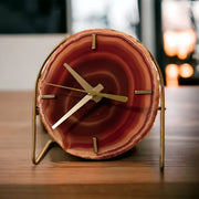 Amber/Red/Orange Agate Desk Clock - Mod North & Co.