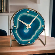 Teal/Aqua Agate Desk Clock - Mod North & Co.