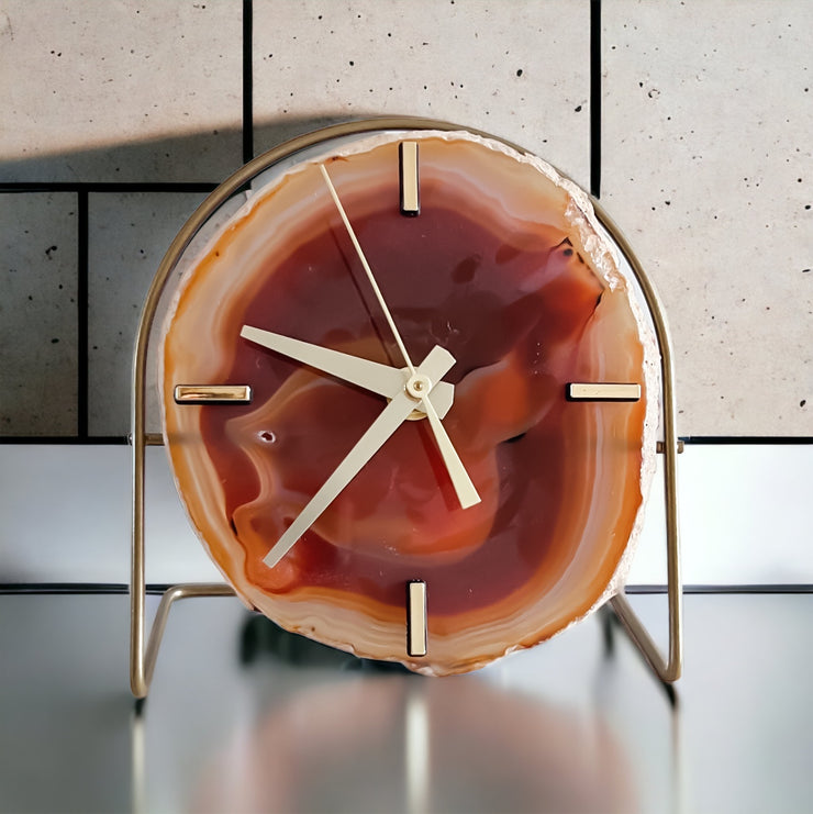 Orange Agate Clock | Ready to Ship - Mod North & Co.