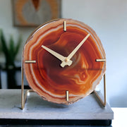 Amber/Red/Orange Agate Desk Clock - Mod North & Co.