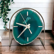 Green/Emerald/Mint Agate Desk Clock - Mod North & Co.