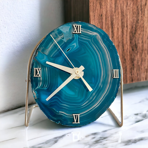 Teal Agate Clock | Ready to Ship - Mod North & Co.