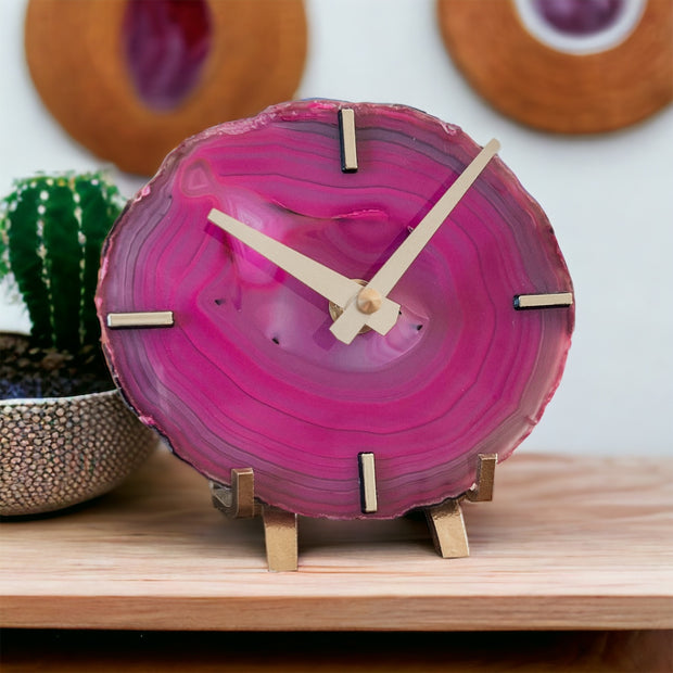Agate Desk Clock – Handcrafted Artisan Timepiece