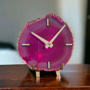 Mini Agate Desk Clock – Handcrafted Artisan Timepiece (Many Colors)