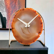 Natural/Gold/Taupe Agate Desk Clock - Mod North & Co.