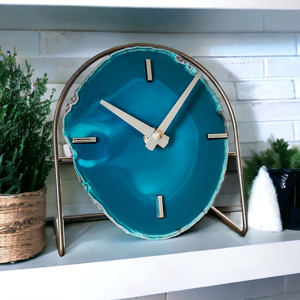 Teal Agate Clock