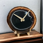 Black/Brown Agate Desk Clock - Mod North & Co.