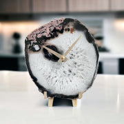 Mini Agate Desk Clock – Handcrafted Artisan Timepiece (Many Colors)