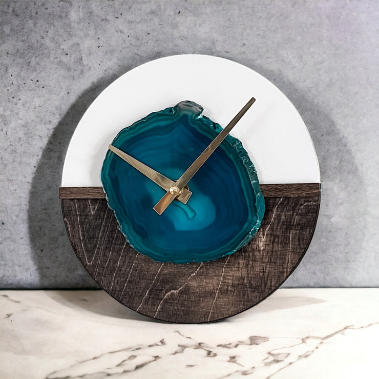 Teal Color Block Wall Clock (8 Inch) - Mod North & Co.