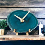 Mini Agate Desk Clock – Handcrafted Artisan Timepiece (Many Colors)