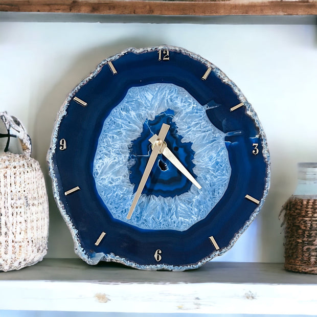 Agate Wall Clock | 8 to 13-Inch - Handcrafted Artisan Timepiece (Choose Slice)