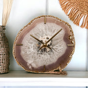 Natural/White Agate Wall Clock (8 Inch) - Mod North & Co.