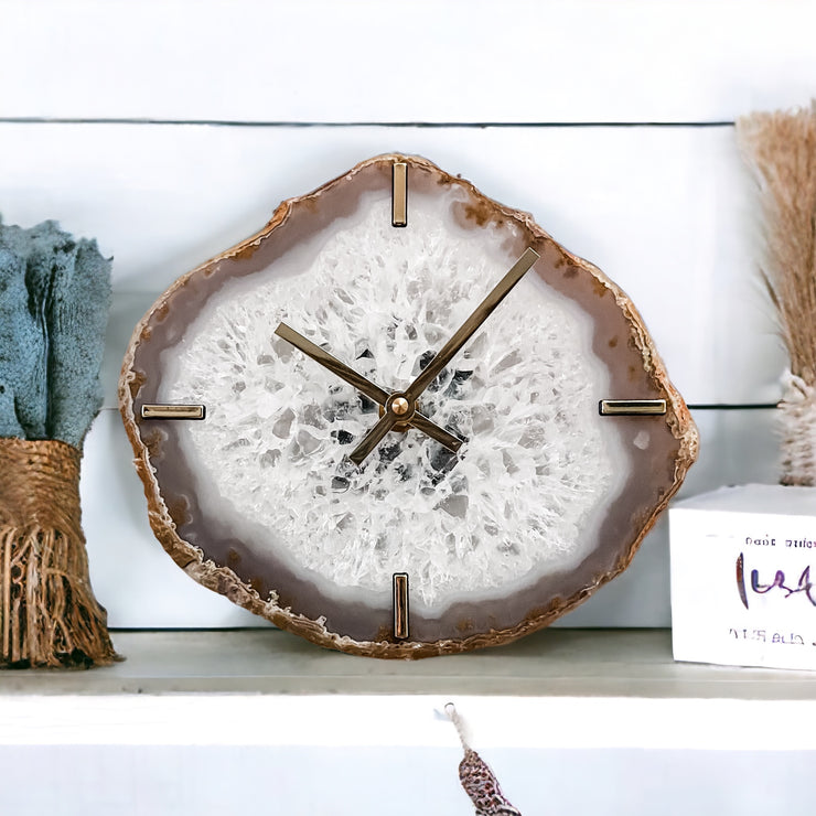 Natural Agate Wall Clock (8 Inch) - Mod North & Co.