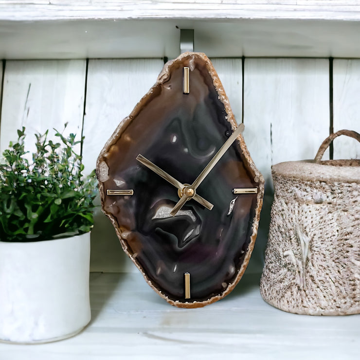 Brown Agate Wall Clock (9 Inch) - Mod North & Co.