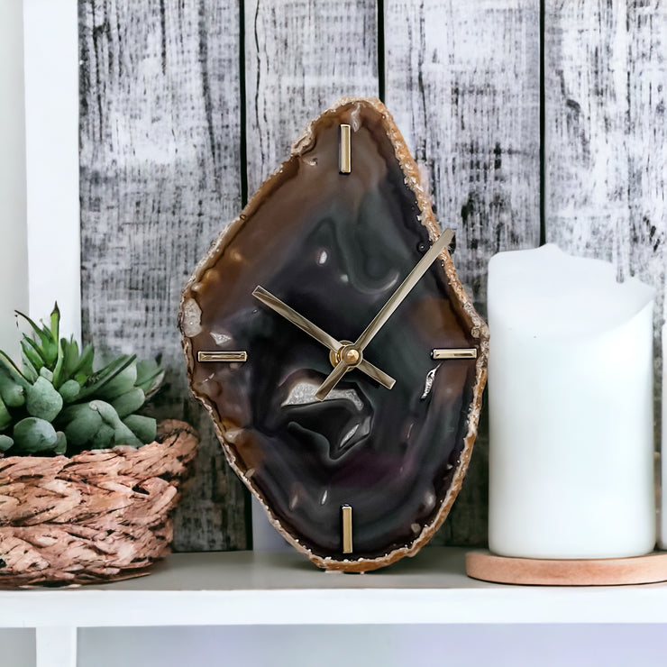 Brown Agate Wall Clock (9 Inch) - Mod North & Co.