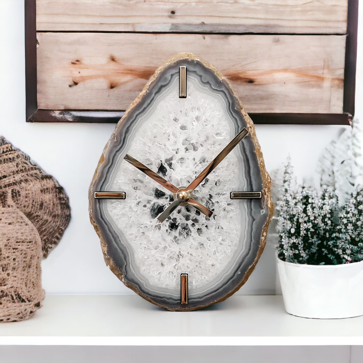 White Agate Wall Clock (8 Inch) - Mod North & Co.