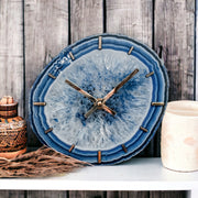 Light Blue Agate Wall Clock (8 Inch) - Mod North & Co.