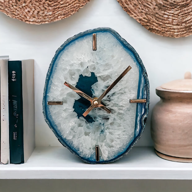 Teal Agate Wall Clock (8 Inch) - Mod North & Co.