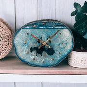 Light Teal Agate Wall Clock (8 Inch) - Mod North & Co.
