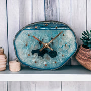 Light Teal Agate Wall Clock (8 Inch) - Mod North & Co.