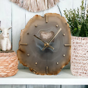 Gold/Natural Agate Wall Clock (8 Inch) - Mod North & Co.