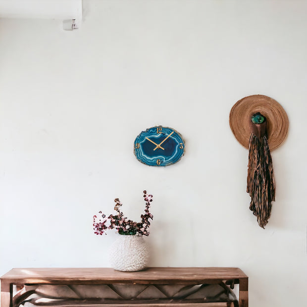 Dark Teal Agate Wall Clock (8 Inch) - Mod North & Co.