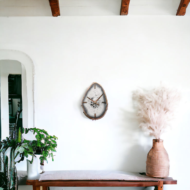 White Agate Wall Clock (8 Inch) - Mod North & Co.