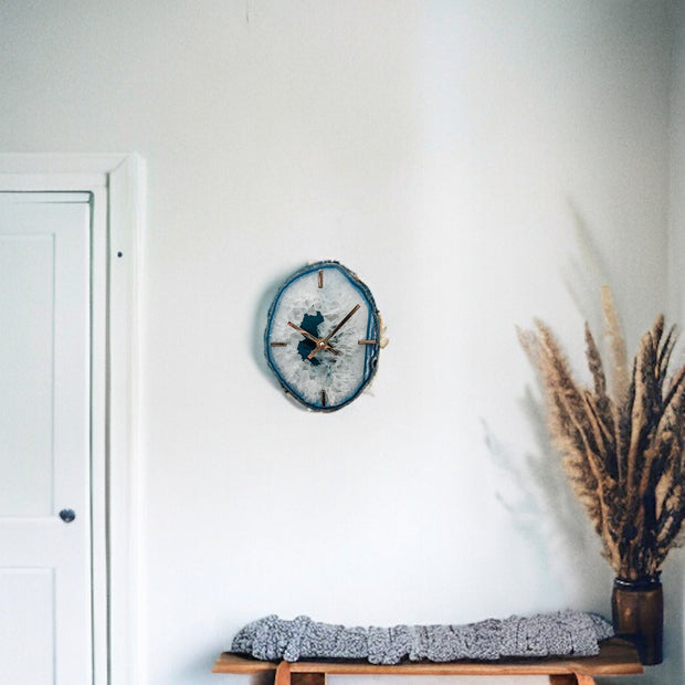 Teal Agate Wall Clock (8 Inch) - Mod North & Co.
