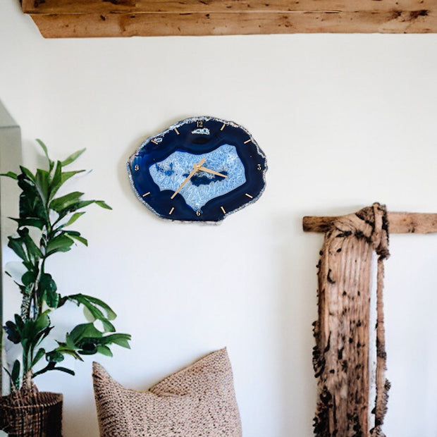 Agate Wall Clock | 8 to 13-Inch - Handcrafted Artisan Timepiece (Choose Slice)