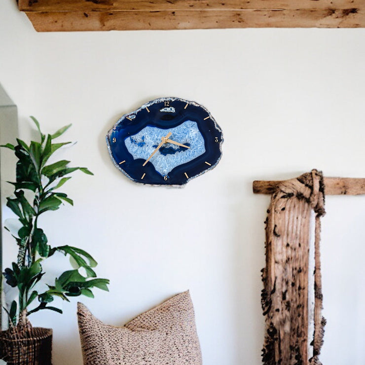 Agate Wall Clock | 8 to 13-Inch - Handcrafted Artisan Timepiece (Choose Slice)