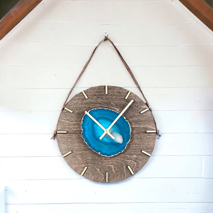 Teal x Wood Wall Clock (10 Inch) - Mod North & Co.