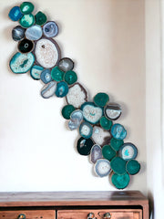 36-Piece Emerald Agate Dimensional Wall Art