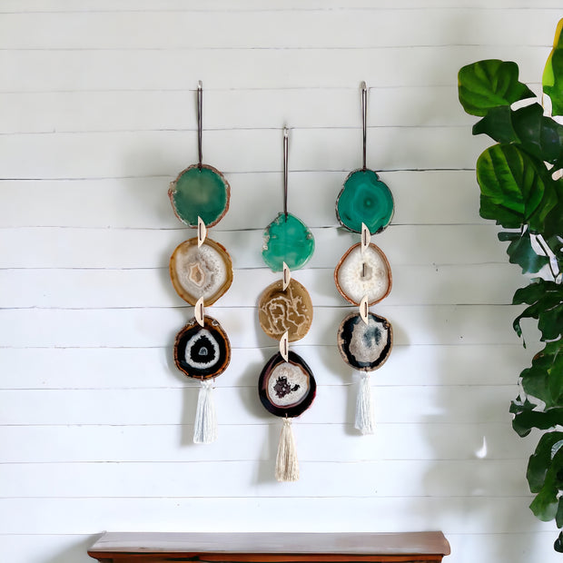 Juniper Agate Garland – Handcrafted Boho Wall Hanging