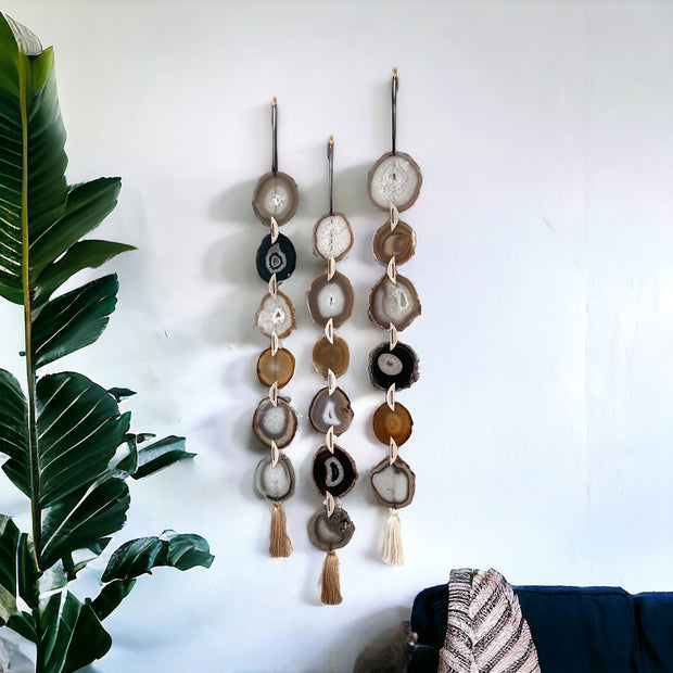 Umber Agate Garland – Handcrafted Boho Wall Hanging (Multiple Sizes)